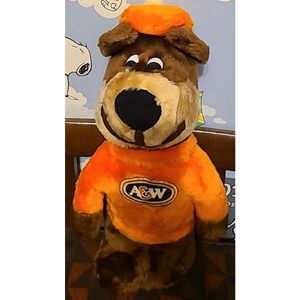Vintage A&W Rooty The Bear Plush Doll Promotional 18" Rootbeer Root Beer Mascot